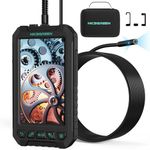 NICEGREEN LIFE Dual Lens Industrial Endoscope, 8mm 1080P Borescope with Lights, 5" IPS Screen, IP67 Waterproof Snake Camera, 16.5FT Flexible Cable, 8 LED Lights Sewer Camera