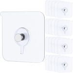 Uniclife 20 Pcs Adhesive Picture Hooks 15 kg Max 5.6 cm Load Heavy Duty Picture Hangers Without Nails Wall Hooks for Hanging Transparent Waterproof Frame Hangers Sticky Hooks for Bathroom Kitchen