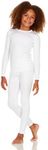 Thermajane Thermal Underwear for Kids Long Johns, Girls Thermal Underwear Set, Base Layer Kids Long Underwear (White, X-Small)