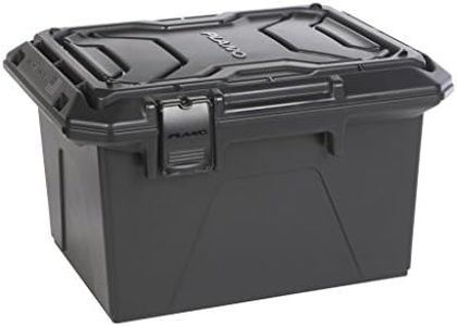 Plano Ammo Crate, Black, Lockable Plastic Ammunition Storage Box, Water-Resistant Protection with Interlocking Foam and Removable Dividers