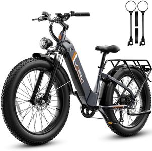 Jasion Thunder Electric Bike, 1500W Peak Motor, 30+MPH Max Speed & 80 Miles with 486Wh Removable Battery, APP Control Ebike for Adults, Hydraulic Brakes, Front Suspension, 26'' x 4'' Fat Tire Bicycles