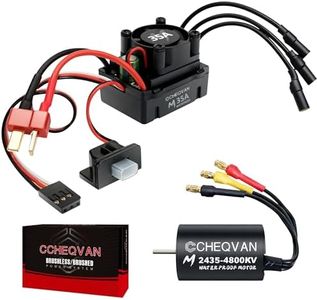 2435 4800KV Brushless Motor with 35A ESC Combo, Surpass Waterproof Hobby Sensorless Motor and Electric Speed Controller Set for Traxxas 1/18 1/16 1/14 Scale RC Car Trucks
