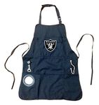 Team Sports America NFL Las Vegas Raiders Ultimate Grilling Apron with Adjustable Straps | Bottle Opener and Insulated Beverage Holder | Machine Washable |