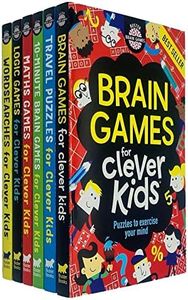 Brain Games Clever Kids 6 Books Collection Set (Brain Games,Travel Puzzle, Maths Games, Logic Games, WordSearches & 10-Minute Brain Games)