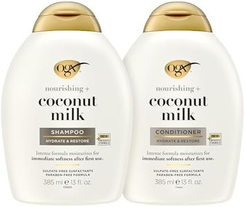 OGX Nourishing + Coconut Milk Shampoo & Conditioner Set, 13 Fl Oz (Pack of 2) (packaging may vary), White