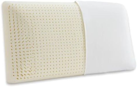 JOTOM 100% Natural Talalay Latex Sleeping Bed Pillow - Luxury Soft Queen Size Pillow for Side, Back, and Stomach Sleepers - Removable Breathable Cotton Cover (Queen Size)