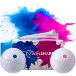 Gender Reveal Golf Balls Exploding Golf Ball Set - 2 Balls - 1 Pink & Blue Plus Golf Tees and 20 Pink and 20 Blue Baby Gender Voting Stickers Gender Reveal Decoration Ideas Golf Theme