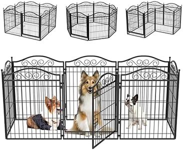 BingoPaw Heavy Duty Dog Pen: 8 Panels Large Indoor Outdoor Metal Pet Run Playpen 80cm High - Garden Puppy Play Exercise Fence for Small Medium Dogs Cat Rabbit