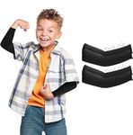 TriLok™ Kids Arm Sleeves - 2 Pairs, Black - UV Protection