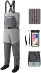 Trudave Fishing Waders, Waterproof Chest Waders for Men & Women, Lightweight Fly Fishing Stockingfoot Waders for Hunting