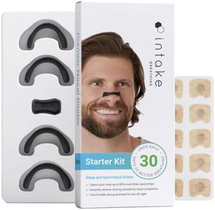 Intake Breathing Nasal Strip Starter Kit (30 Count, Black) - Boost Oxygen Intake, Reduce Snoring, Improve Sleep Quality - Sweat Resistant, Skin Safe Nasal Strips - Extra Strength Snoring Solution