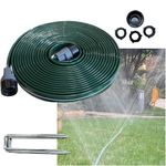 Watoo 2024 25 FT Flat Sprinkler Hose for Lawn Watering Garden Soaker hose with holes, Heavy Duty Lightweight No-Kink Water Hose with Stakes, Irrigation Hose, Great Fun for kids and Dog