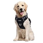 CuXBZ Dog Harness No Pull,Adjustable Dog Vest Harness with Handle and Reflective Strips,Pet Harness No-Choke Oxford,Front Clip Easy Walk Dog Harnesses for Small Medium Large Dogs Black M