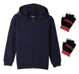 BIENZOE Girl's Anti-Pilling Soft Fleece Zip-Up School Uniform Hoodie Navy 16