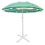 RAINPOPSON Garden Umbrella With Stand 42in Green Stripe Outdoor Big Size Waterproof Super Cloth Patio Garden Outdoor Umbrella (Green)