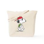 CafePress Snoopy Joe Cool Natural Canvas Tote Bag, Reusable Shopping Bag