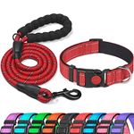 haapaw Reflective Dog Collar Padded with Soft Neoprene Breathable Adjustable Nylon Dog Collars for Small Medium Large Dogs