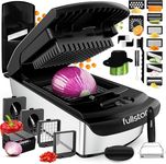 Fullstar Vegetable Chopper and Mandoline Slicer - Cheese Grater, Food Chopper with Container, Kitchen Accessories, Home Essentials (14 in 1, Black/SS)