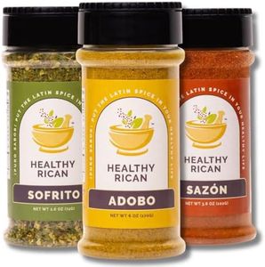 Healthy Rican Adobo Sazon Sofrito Seasoning and Herbs Mix Dry Non GMO No Preservatives MSG Artificial Coloring Gluten Free Diabetes Keto Friendly Whole 30 Approved (Regular Variety Bundle)