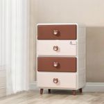 R for Rabbit Polypropylene Kiddo Korner Teddy Organizer Drawer 4 Level Multi-Compartment Storage Basket Organiser,Easy Plug N Play Installation & Anti Slip Base(Brown White)