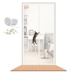 LAIJIANG Cat Screen Door 90x210cm Reinforced Cat Resistant Mesh creen Door Zipper Pets Proof Screen Door Prevent Pet Escape Door Curtains from Living Room, Bedroom, Patio