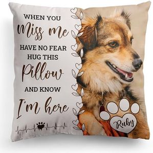 Custom Pet Photo Memorial Throw Pillow, Loss of Dog Sympathy Gift, Personalized Pet Memorial Pillow Cover, Memorial Gifts, Dog Pillows, Cat, Dog Memorial Gifts for Loss of Dog - D4