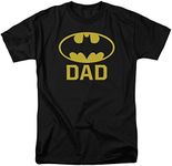 Trevco Men's Batman Classic Logo T-Shirt, Dad Black, Medium