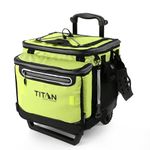 Arctic Zone Titan Deep Freeze 60 (50+10) Can Collapsible Rolling Cooler with Wheels and All-Terrain Cart, Citrus