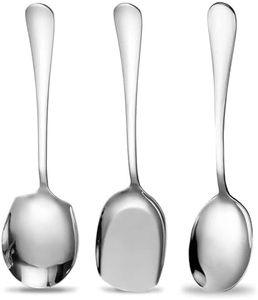 GWAWG Cucchiai da portata grandi, 3 pezzi, in acciaio inox, con manico lungo, cucchiaio da zuppa, utensile da cucina, per servire cucina, ristorante, banchetto, GE-SSBSS-3