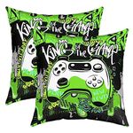 Gamer Pillow Cases Cushion Covers 55x55cm Set of 2 Soft Gaming Throw Pillow Covers Gamepad Room Decor Modern Game Console Controller Decorative Throw PillowCases Graffiti Graphic Cushion Cases