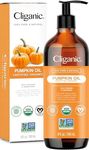 Cliganic Organic Pumpkin Seed Oil, 100% Pure - For Face & Hair | Natural Cold Pressed Unrefined