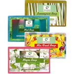 Sparsham Handmade 4 MULTI FRAGRANCE MIXED HERBAL SOAP Lemongrass, Mint, Mix Fruit & Mogra Soap for your Face, skin and Hair uses with all Goodness of Natural Herbs for Men & Women (Pack of 4) 500 g