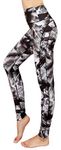 Neonysweets Womens Printed High Waist Tummy Control Yoga Pants Active Workout Leggings M