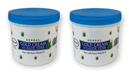 Ayur Herbal Cold Cream with Aloe Vera 500ml (Now with Extra Vitamin E) - Pack of 2