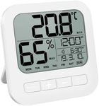 Indoor Digital Thermometer Hygrometer, Accurate Room Temperature Gauge Humidity Monitor with Alarm Clock- Easy to Read, Max/Min Records, LCD Display for Home Office