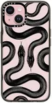 CASETiFY Compact Case for iPhone 15 [2X Military Grade Drop Tested / 4ft Drop Protection] - Black Kingsnake - Clear Black