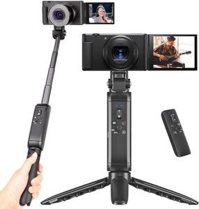 MT-40 Remote Shooting Grip Extendable Vlogging Handle Tripod Camera Selfie Video Recording Accessorries for Sony Canon Cameras Featuring Bluetooth Fuction