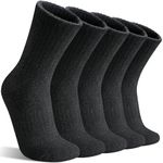 MOGGEI Womens Wool Warm Socks for Hiking Winter Thick Thermal Crew Cozy Cabin Ladies Gift Comfy Boot Work Socks 5 Pairs(Black B(5 Pairs))