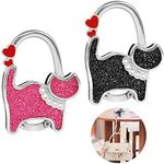 LiangDian Handbag Hooks for Table Cute Cat Purse Hook Alloy Handbag Hooks for Tables Portable Bag Hook Handbag Table Hanger for Women Girls 2 Colors