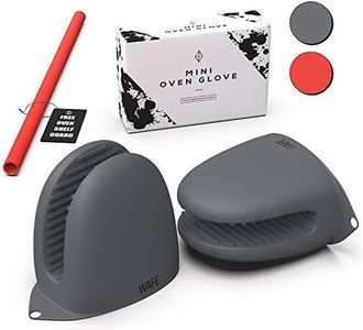 WAFE Mini Gants de Cuisine – 2 Gants de Cuisine en Silicone – Résistants à la Chaleur – pour la Cuisson, Le Barbecue, Les grillades – Taille Unique – avec Protection pour Grille de Four