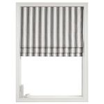 Yarn Dyed Cordless 100% Blackout Roman Shades Blind, Vertical Stripe Room Darkening Window Shades 32" W x 64" H Pepper