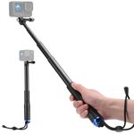 Extendable Pole for GoPro, (New Upgrade) 11.6-37 Inch Waterproof Selfie Stick for GoPro Hero 13/12/11/10/9/8/7/Max, DJI Osmo Action, AKASO, Apexcam and Other Action Cameras