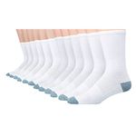 Hanes Men's Socks, X-Temp Lightweight Socks, Crew and Ankle, 12-pack, Crew - White, 6-12