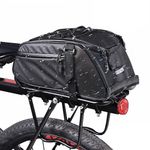 ZIMFANQI Bike Rear Bag Reflective,Waterproof Bicycle Pannier Rack Bag Cargo Trunk Storage Cycling Carrier Chest Bag,8L Capacity with Multi Pocket Taillight Loop,Shoulder Strap for Outdoor