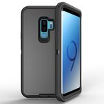 Anloes Defender Case for Samsung Galaxy S9 Plus,Heavy Duty Shockproof Dustproof 3 in 1 Rugged Protective Bumper Cover for Galaxy S9+ Black