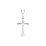 Carissima Gold Women's 9ct White Gold Cross Pendant on Curb Chain Necklace of 46cm/18"