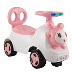 A to Z Hub Ride on & Car for Kids with Music & Horn Steering, Push Car for Baby with Backrest,Under Seat Storage & Big Wheels, Ride on for Kids 1 to 3 Years Upto 25 Kgs (Pink)