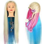 26'' Salon Training Head Human Hair Hairdressing Styling Mannequin Doll Clamp