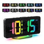 Ankilo Newest Super Loud Alarm Clock for Bedroom, 7 Colors Dynamic RGB Light, Dual Alarm, Dimmer, USB&Type-C Charging Port, Small Bedside Digital Clock for Heavy Sleepers, Kids, Boys, Girls