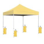 Shri R. K. Portable Foldable Pop-up Gazebo Tent Display Gazebo Yellow 10 X 10 FT